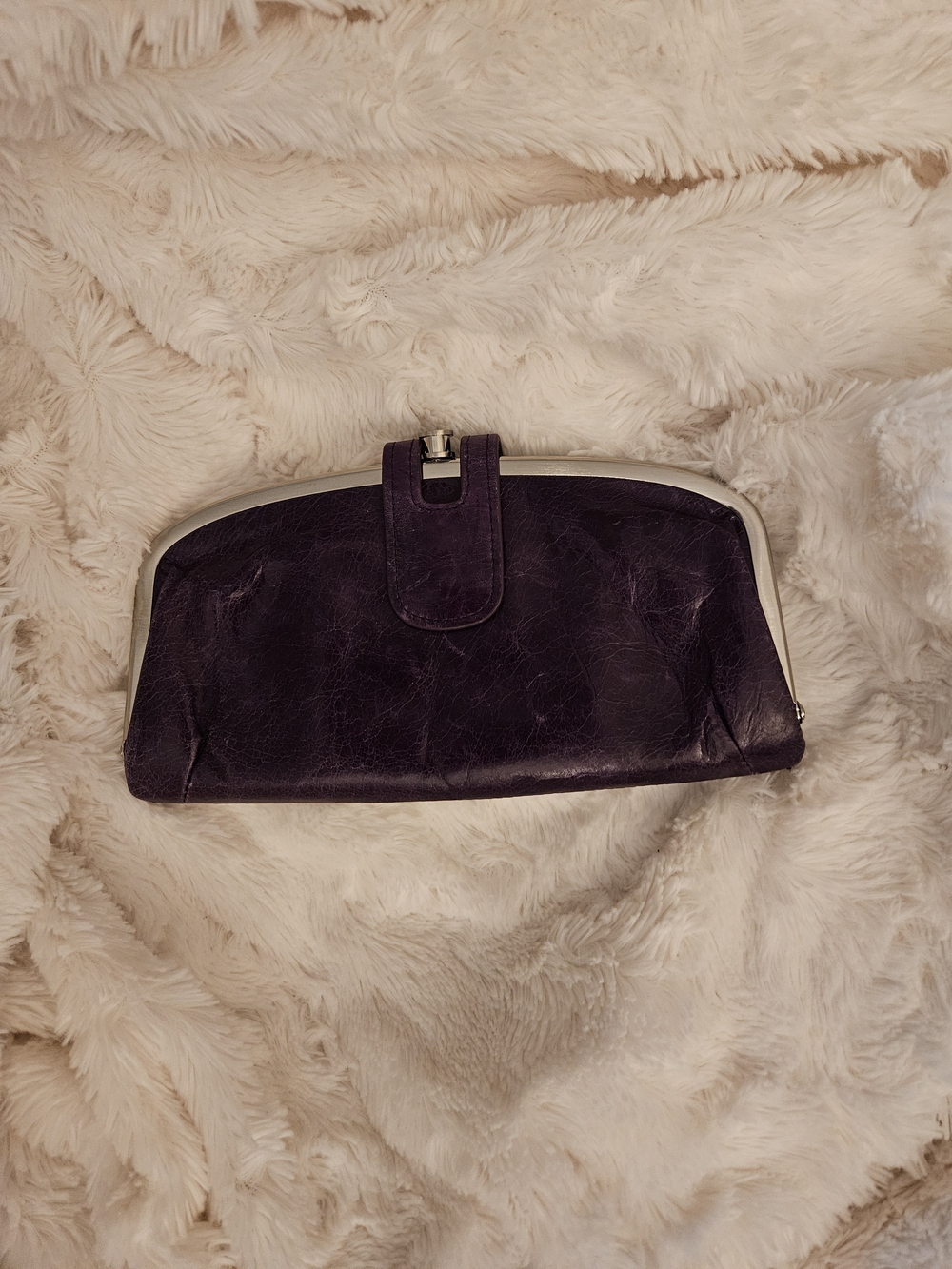 HOBO☆Purple Leather Frame Clutch Wallet